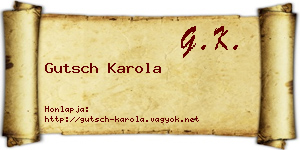 Gutsch Karola névjegykártya